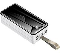 Power Bank,PowerBank,Portable Charger 50000-80000Mah Usb Portable Charger 4 Output 3 Input, High Capacity Battery Pack With Display, Quick Charge For All Mobile Phones,White,50000Mah