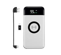 Power Bank,PowerBank Qi Wireless 10000MAH,Huge Capacity Charger External Battery Packs and LED Digital Display,Compatible with Xs/XR/Xs Max/8 Plus/8 and more Devices, White