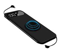 Power Bank,PowerBank Qi Wireless, 10000mAh Portable Quick Charger Battery Pack with Built in Cable and LED Display Compatible XS/XR/XS Max/8/8 Plus and All Qi-Enabled DeviceMore, Black