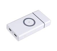 Power Bank,PowerBank Qi Wireless 20000mAh,High Capacity External Battery Pack with LED indicator 3 Output,Compatible with XR/XS/XS MAX/X and more Devices, White