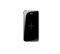 Power Bank,PowerBank Qi Wireless10000mAh,with LED Display Built in Cable Ultra Compact External Battery Pack Compatible Devices, black