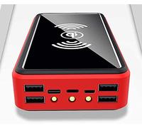 Power Bank，,PowerBank Solar Charger 100000Mah Waterproof Qi Wireless Camping Battery Pack with Solar Panel Fast Charging 5V/2.1A I-nput/Output, LED Flashlights,B