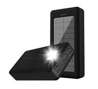Power Bank,PowerBank Solar Charger,30000Mah Portable Outdoor Mobile,Camping External Backup Battery,Black