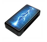 Power Bank，PowerBank， Solar Charger Solar 100000Mah, High Capacity Portable Charger Fast Charge External Battery Pack with LED Status Indicator, with 5 Outputs Compatible for Smartphones,Bla