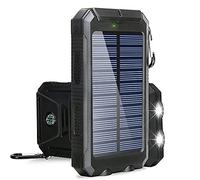 Power Bank，,PowerBank Solar Dual USB Powerbank Waterproof Battery External Portable Charging with LED Light 2USB Powerbank 30000Mah,Blue