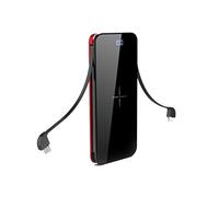 Power Bank,PowerBank Wireless Portable Charger,10000mAh Wireless Charger Battery with LED Display and Full Glass Panel,Support 3 Mobile Phones to Charge at the Same Time