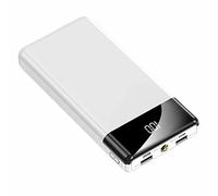 Power Bank Quick Charge 10000mAh USB C Power Bank Ultra Slim Portable Charger LED Display Power Pack,White,30000mAh