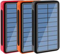 Power Bank， Solar 100000Mah, Portable Charger High Capacity External Battery Pack with 5 Outputs & 4 Inputs & LED Flashlight, Solar Charger for Phone, Camping Etc,3PCS