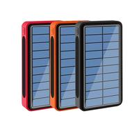 Power Bank， Solar 100000Mah, Portable Charger High Capacity External Battery Pack with 5 Outputs & 4 Inputs & LED Flashlight, Solar Charger for Phone, Camping Etc,Orange