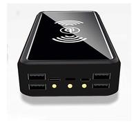 Power Bank Solar 100000mAh, USB C Portable Solar Charger with 5 Outputs 4 Inputs Portable Charger with LED Flashlights, External Battery Pack for Smartphones Tablets Outdoors Camping,Black