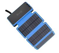 Power Bank， Solar 20000mAh Outdoor Waterproof Folding Wireless 3 Pieces Solar Panels,Blue