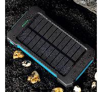 Power Bank Solar Charger 20000Mah, Solar Portable Battery Pack Dual USB Outputs, Waterproof with Camping Light for Camping Outdoor,Blue