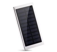 Power Bank， Solar External Battery 20000Mah Dual USB Portable Charger with LED Lights Thin Camping Emergency Battery Backup for Smartphones,Black