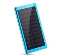 Power Bank， Solar External Battery 20000Mah Dual USB Portable Charger with LED Lights Thin Camping Emergency Battery Backup for Smartphones,Black