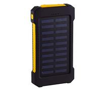 Power Bank,Solar PowerBank Waterproof Solar Charger 2 USB Ports External Charger Powerbank with LED Light,Yellow
