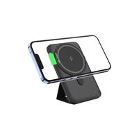 Power Bank Stand Type Magnetic Power Bank Neutral Wireless Fast Charging Mobile Power Supply Convenient Folding Stand For Heat Dissipation,Black-5000mAh