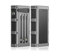 Power Bank， Three Charging Methods of Solar/Hand-Crank, Wired Outdoor Camping Pd20W Fast Charge,Grey-20000mAh