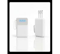 Power Bank Ultra Slim 10.000mAh With Built in Cables,USB C Battery Pack Portable Charger with 5 Outputs 2 Inputs Powerbank