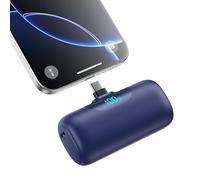Power Bank USB C 5500 mAh, Mini Power Bank Small But Strong 20 W PD 4.0 A Fast Charging Portable External Battery with LED Display Compatible with iPhone 16/15, Samsung S24/23 (D-Blue, 5500 mAh)