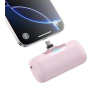 Power Bank USB C 5500 mAh, Mini Powerbank Small But Strong 20 W PD 4.0 A Fast Charging Portable External Battery with LED Display Compatible with iPhone 16/15, Samsung S24/23 (Pink, 5500 mAh)