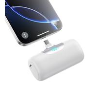 Power Bank USB C 5500 mAh, Mini Powerbank Small But Strong 20 W PD 4.0 A Fast Charging Portable External Battery with LED Display Compatible with iPhone 16/15, Samsung S24/23 (White, 5500 mAh)