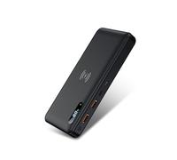 Power Bank，Wireless 30000Mah PD 25W/15W Portable Charger Fast Charging with 2 Input And 3 Output (Qi & USB C) External Battery for Phones, And More,Black