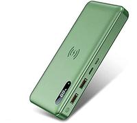Power Bank,Wireless 50000Mah PD 65W/15W Portable Charger QC3.0/QC4.0/SCP Fast Charging with 2 Input And 3 Output (Qi & USB C) External Battery for Phones, Tablets,Green
