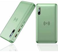 Power Bank， Wireless 50000Mah PD 65W/15W Portable Charger QC3.0/QC4.0/SCP Fast Charging with 2 Input And 3 Output (Qi & USB C) External Battery for Phones, Tablets And More,Green