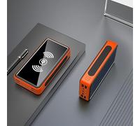 Power Bank， Wireless Portable Charger, (50000Mah) Wireless, Solar, Large-Capacity Mobile,Applicable To Various Mobile,Orange,50000MAH