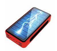 Power Bank, Wireless Portable Solar Charger 100000mAh Solar - Solar External Battery Pack with LED Status Indicator and LED Flashlight, High Capacity Portable ChargerOr