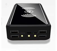 Power Bank Wireless Solar 100000mAh, 10W Solar Charger, Fast Charging External Battery Pack with 4 USB Outputs, Solar Portable Charger with LED Flashlight,Black