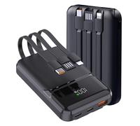 Power Bank With Built in Cables 10000mAh, 22.5W Fast Charge Portable Charger, USB C Battery Pack with 4 Outputs & 3 Inputs for iPhone Samsung iPads Tablets and More