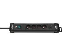Power Bar with USB 4 Outlets Black Premium Line 1951144602