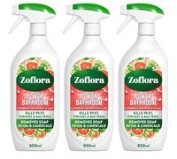 Power Bathroom Spray, Caribbean Grapefruit & Lime, Kills 99.9% Viruses & Bacteria, Removes Soap Scum & Limescale, 800ml, 3 Pack