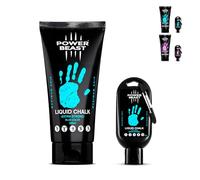POWER BEAST Colored Liquid Chalk, 2 Bottles Combo of 250 + 50 ML, Liquid Sport Chalk, Free Professional Hand Grip for Gym, Weightlifting, Rock Climbing, Crossfit, Powerlifting, Pole Dance. (BLUE)