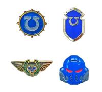 Power Beast Dungeon 4x Pin Brooch Space Marines, Pins Primaris, Ultramarines 40K, Space Marines 40,000