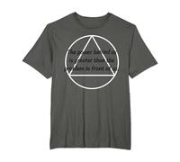 Power Behind Us with AA Logo Alcoholics Anonymous Recovery T-Shirt, Men's Big and Tall, Asphalt Grey, 3X Tall