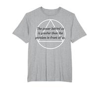 Power Behind Us with AA Logo Alcoholics Anonymous Recovery T-Shirt, Men's Big and Tall, Heather Grey, 4X Tall