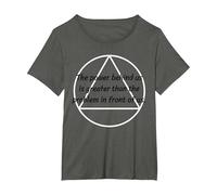 Power Behind Us with AA Logo Alcoholics Anonymous Recovery T-Shirt, Women's Plus, Asphalt Grey, 3X