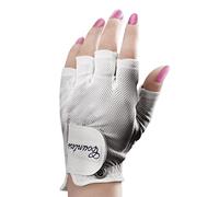Power Bilt Ladies Countess Half Finger Golf Glove, Left Hand, Large, White