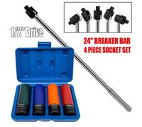 Power Breaker Bar Ratchet Wrench 1/2" Drive Wheel Nut Socket Set