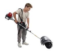 Power Broom, 4 Stroke Lawn Yard Sweeper, Brush Broom Driveway Sweeper Artificial Grass Snow Clean, Outdoor Handheld Gasoline Power Brooms with Front Handle, Shoulder Strap, for Patio Driveway Street