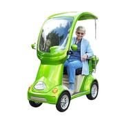 Power-Buggy Dx Green Electric Golf Scooter | 4 Wheels with Canopy | Four Wheels Power-Buggy Scooter | 15 Mph Max. Speed | 500 Lbs Weight Capacity