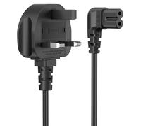Power Cable 2 Pin Right Angle 1.8M, Figure 8 Power Lead Kettle Lead, IEC-C7 C13 Cable UK Plug for Samsung LG Philips Toshiba TV/Printer/PS4/PS3/PS5/DVD/Printer
