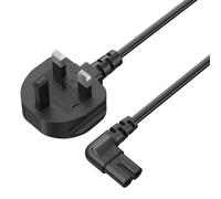 Power Cable 2 Pin Right Angle 3M, Figure 8 Power Lead Kettle Lead, IEC-C7 C13 Cable UK Plug for Samsung LG Philips TV/Printer/PS4/PS3/PS5/DVD/Printer