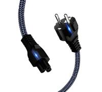 Power Cable 3-Pin 2 m Power Cable Clover Mickey Mouse Laptop Cable with VDE Certified Nylon Braided Universal Power Supply Cable for Dell HP Lenovo Asus Acer Laptop Charger TV Printer Projector