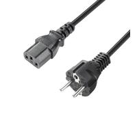 Power cable 3 x 0.75 mm² 2 m | Colour: Black; Length: 2 m; Connectors: IEC C13 to Schuko; Conductor cross section: 3 x 0.75 mm²; Cable standard: H05VV-F