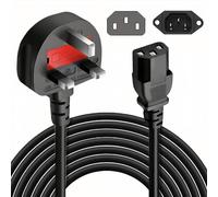 Power Cable Adapter Cord UK Plug 13A 250v Power Cable 3 Prong Power Cord for Computers,TVs,Monitors, LED LCD Smart 1080p HDTV,Sam-sung, Printer AC Cable, 3 Foot Kettle Lead Cord (2m)
