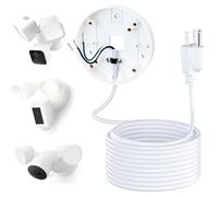 Power Cable and Plug Mount for Reflector Cameras, Compatible with Cam Wired Pro/Plus, Reflector Camera with Flashing Cable, Electrical Box with Waterproof Cable of 6 m
