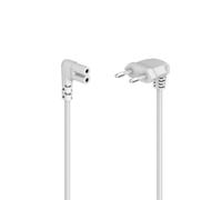 Power Cable, Angled On Both Sides, Euro Plug, 8/C7 Shape, 5 M, White